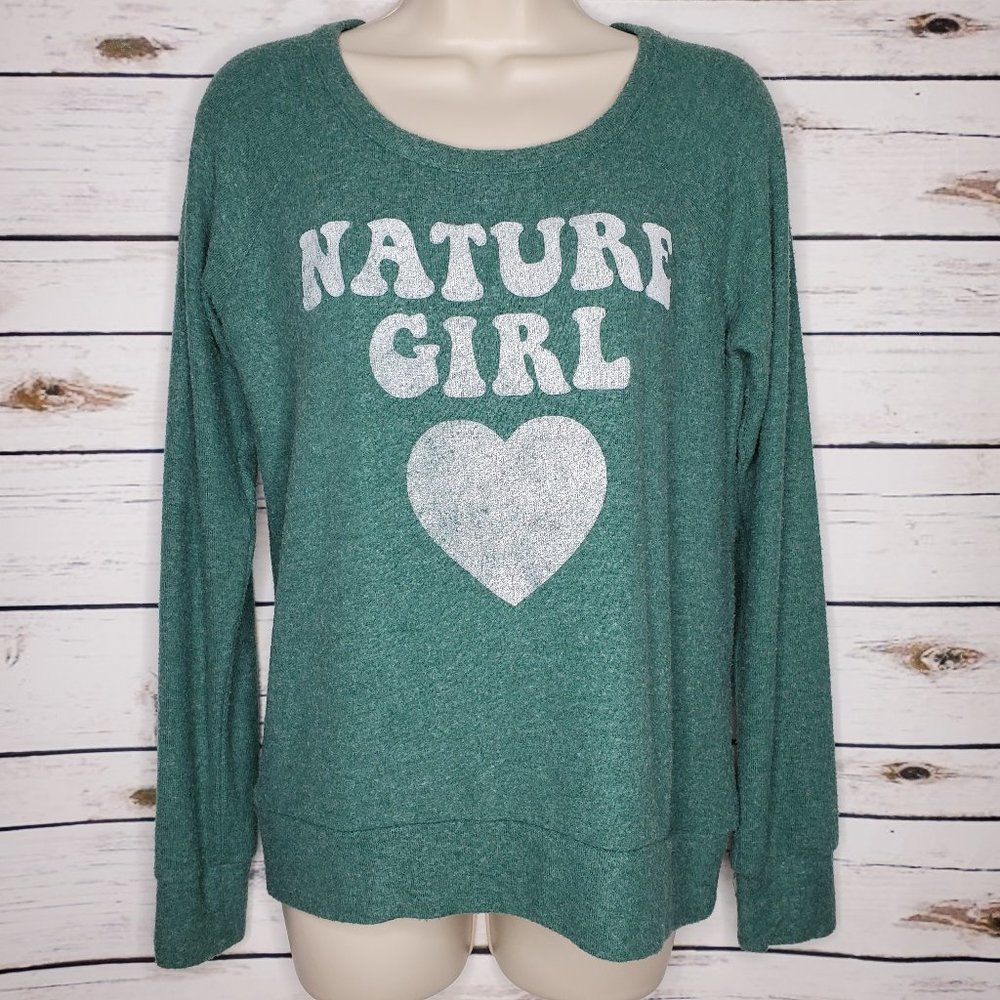 Chaser Green Nature Girl Pullover Long Sleeve NWOT